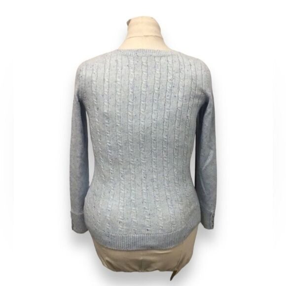 Talbots Women’s Crewneck Cable-knit Sweater, Light Blue, Size XS - Picture 3 of 6